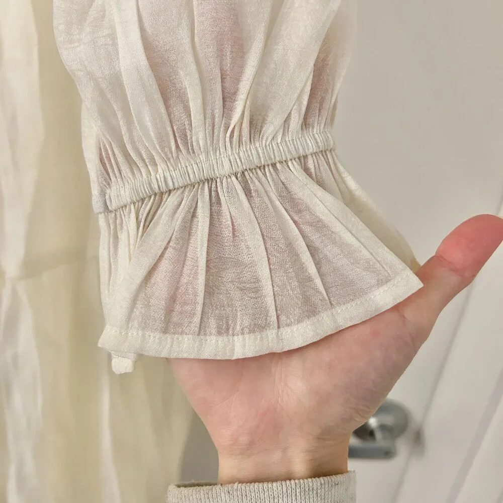 Baltic Born Brenna Button Midi Dress with Pockets in Cream Size L NWOT - Picture 6 of 12